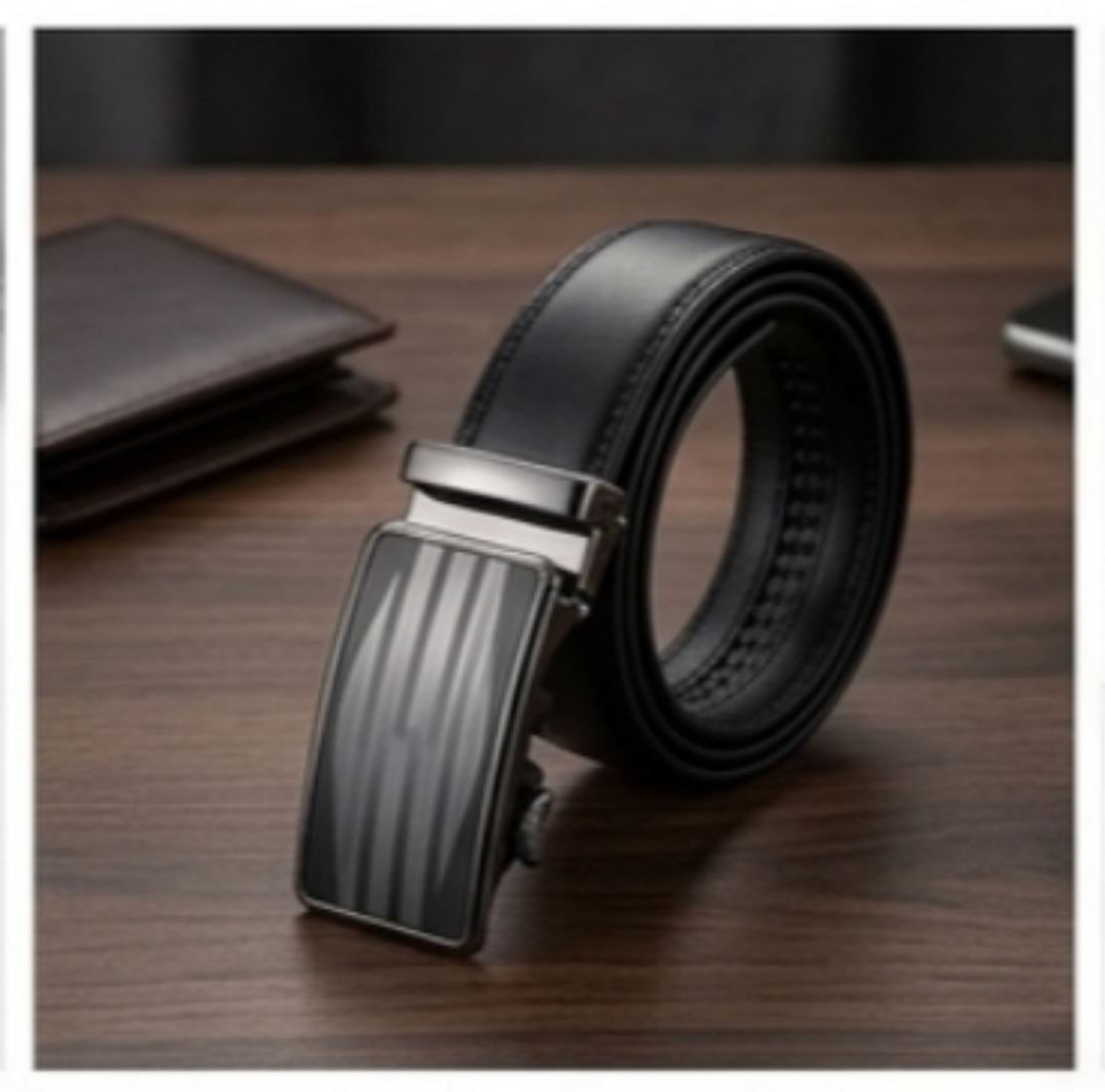 Premium Auto lock| Automatic Ratchet Belt for Men – Adjustable Auto Lock Dress Belt (Black)