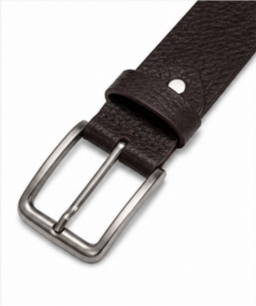 Premium Textured Brown Leather-Look Belt for Men – Classic Pin Buckle Formal & Casual Belt