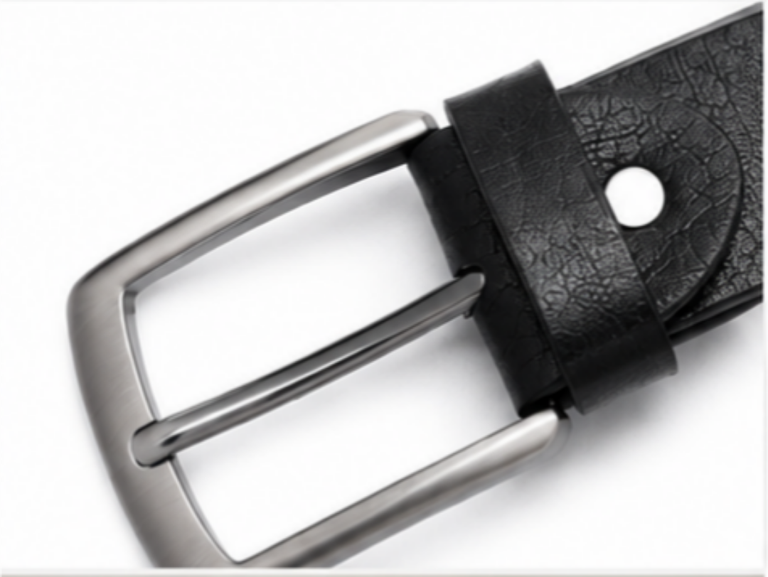 Premium Black Textured Leather Belt for Men – Classic Pin Buckle | Formal & Casual Wear