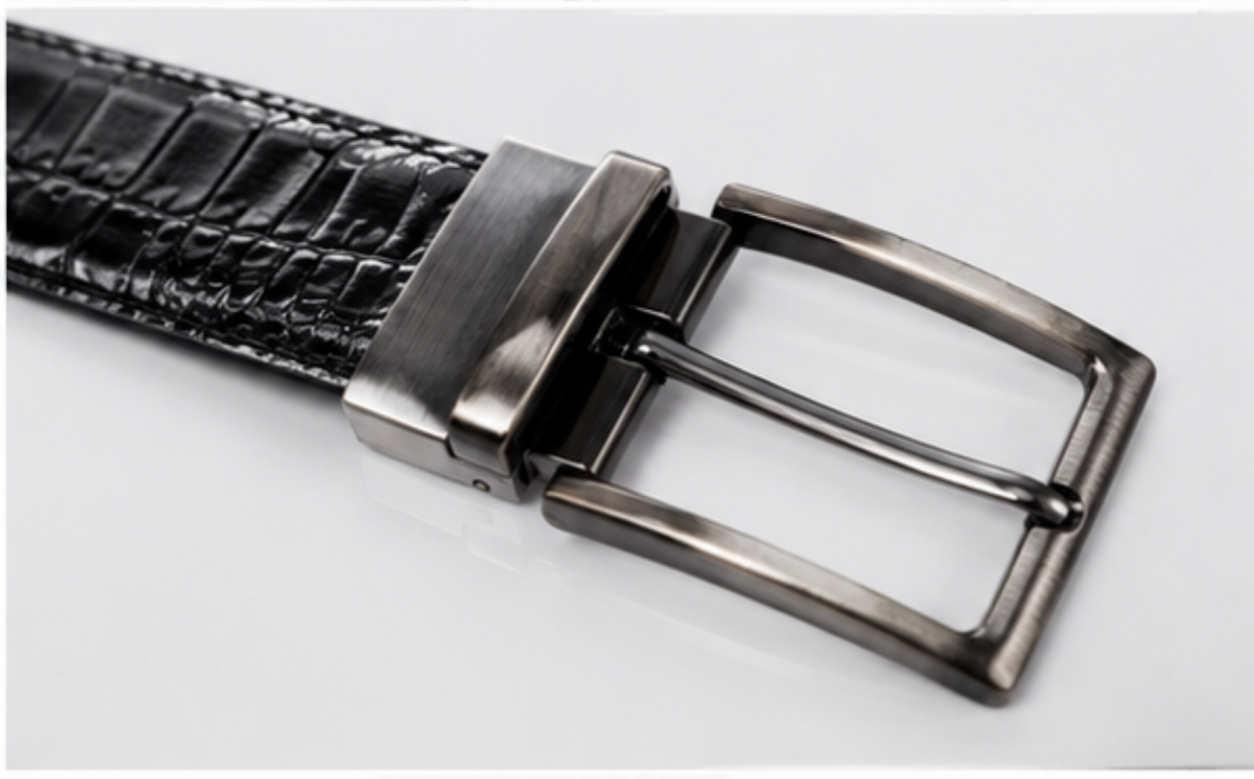 Premium Crocodile-Embossed Reversible Leather Belt for Men | Black & Brown | Luxury Metal Buckle