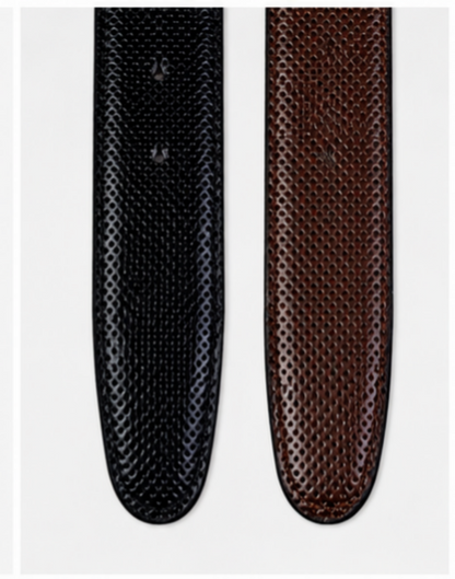 Executive Reversible Needle Textured  Belt – Black & Brown | Premium Formal Dress