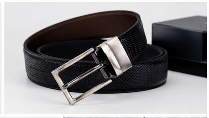 Executive Reversible Needle Textured  Belt – Black & Brown | Premium Formal Dress