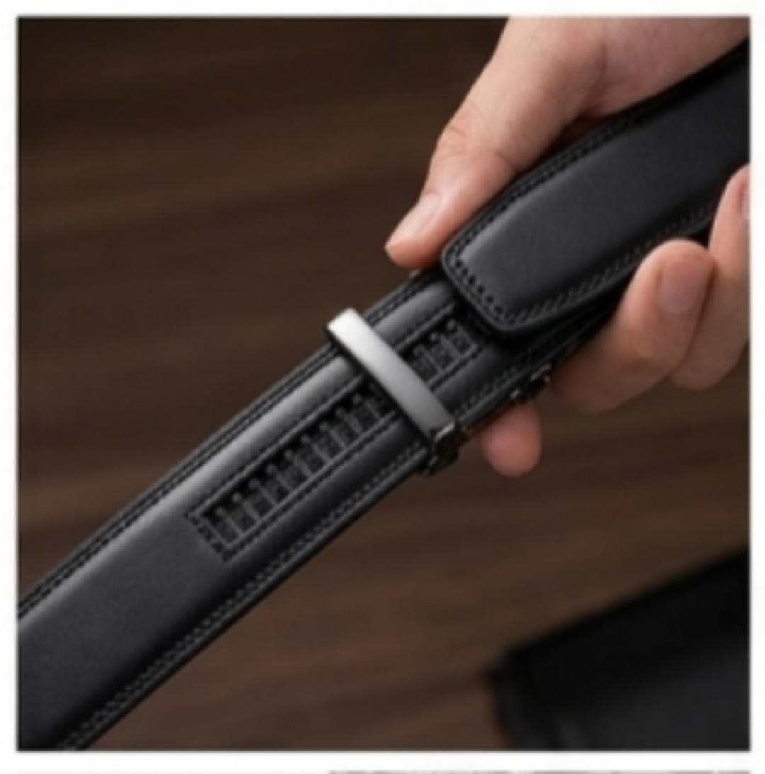 Premium Auto lock| Automatic Ratchet Belt for Men – Adjustable Auto Lock Dress Belt (Black)
