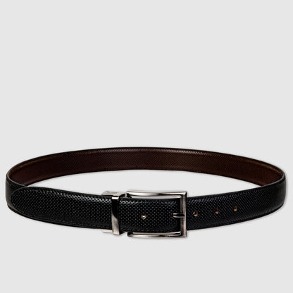 Executive Reversible Needle Textured  Belt – Black & Brown | Premium Formal Dress