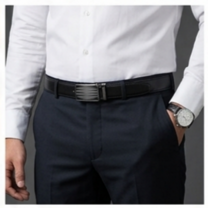 Premium Auto lock| Automatic Ratchet Belt for Men – Adjustable Auto Lock Dress Belt (Black)