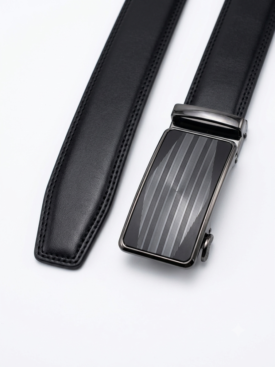 Premium Auto lock| Automatic Ratchet Belt for Men – Adjustable Auto Lock Dress Belt (Black)